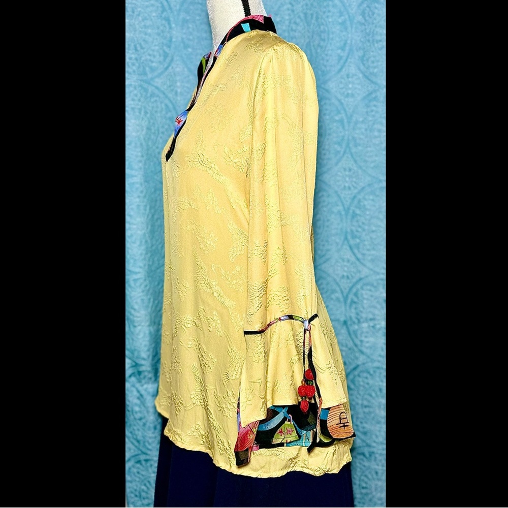 Vintage What if…..? Embossed Silk Blouse #S2 - Picture 2 of 9